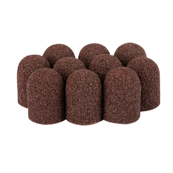 Kapturki ścierne do pedicure z bawełnianym środkiem 16mm gradacja 60 brązowe AlleMed 10 szt