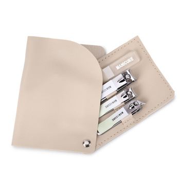 Zestaw 4 akcesoriów kosmetycznych do manicure, pedicure jasny zielony