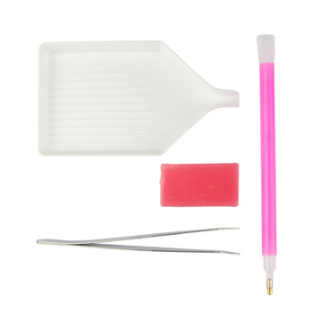 Zestaw do zdobień paznokci cyrkoniami - aplikator, wosk, tacka i pęseta