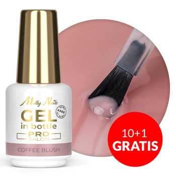 10+1gratis Żel budujący w butelce z pędzelkiem Gel in Bottle Molly Nails Pro Salon Coffee Blush HEMA/Di-HEMA Free 15g