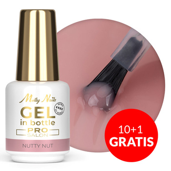 10+1gratis Żel budujący w butelce z pędzelkiem Gel in Bottle Molly Nails Pro Salon Nutty Nut HEMA/Di-HEMA Free 15g