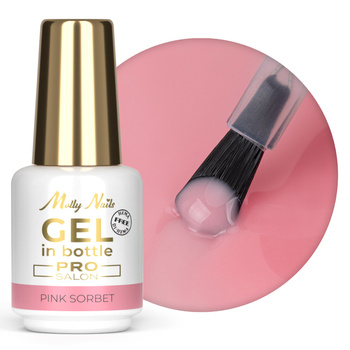 Żel budujący w butelce z pędzelkiem Gel in Bottle Molly Nails Pro Salon Pink Sorbet HEMA/Di-HEMA Free 15g
