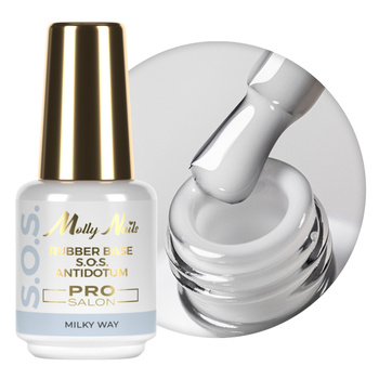 Baza kauczukowa elastyczne paznokcie manicure pedicure do ozdób S.O.S. Antidotum Pro Salon Molly Nails Milky Way 15g
