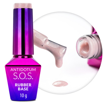Baza kauczukowa elastyczne paznokcie manicure pedicure S.O.S. Antidotum Molly Nails Endless Flame 10g