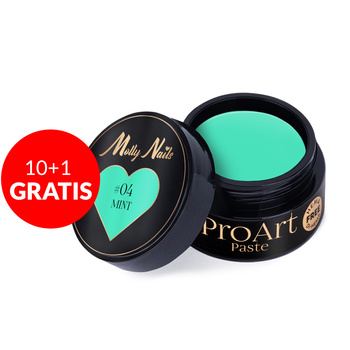 10+1gratis Pasta do zdobień ProArt Paste Molly Nails Mint HEMA/Di-HEMA Free 5g Nr 4