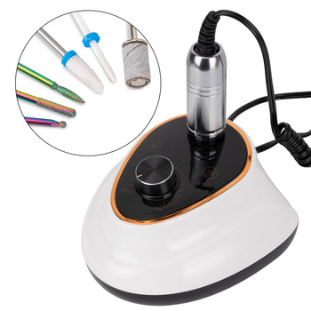 12sztuk Frezarka do paznokci 65W No Name do manicure pedicure biało-czarna M5 35 000 obrotów