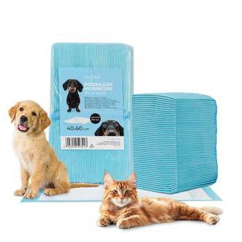 Podkłady mata maty chłonne dla psa nauka sikania higiena czystość AlleMed 100 szt. 40x60 cm niebieskie