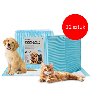 12sztuk Podkłady mata maty chłonne dla psa nauka sikania higiena czystość AlleMed 50 szt. 60x90 cm niebieskie