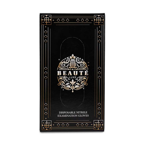 Rękawiczki jednorazowe nitrylowe diagnostyczne i ochronne Beaute Luxe rozmiar L złote 50 szt