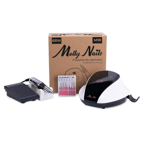 Frezarka do paznokci 68W Molly Nails do manicure pedicure biała M18 45 000 obrotów