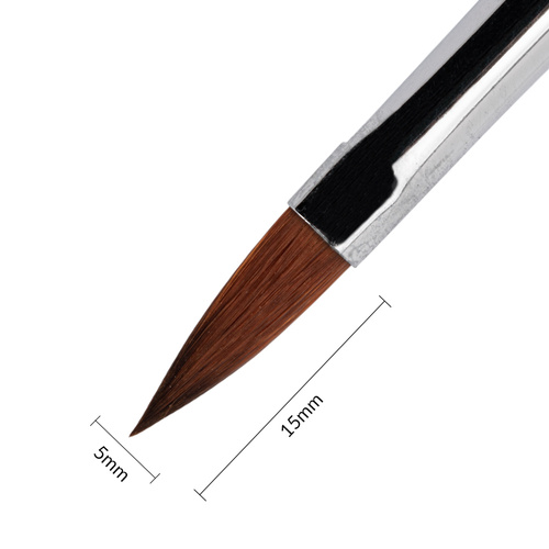 Pędzelek dwustronny do żelu Nr 4 owalny do akrylu Nr 6 różowy No Name