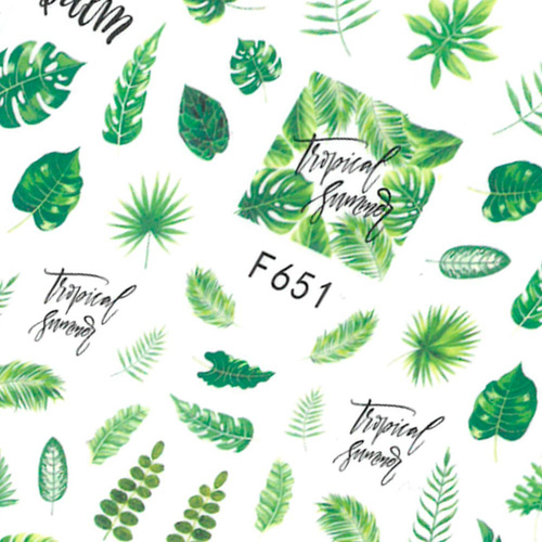 Naklejki do paznokci cienkie samoprzylepne liście F651