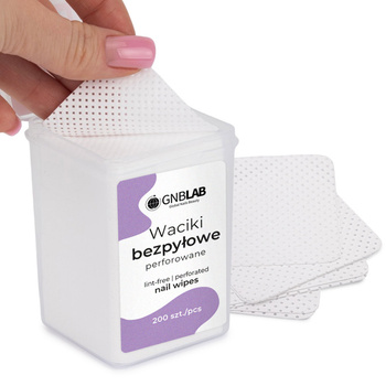 Waciki bezpyłowe perforowane do paznokci białe 5x5 cm 200 szt