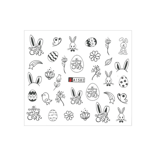 Naklejki wodne do paznokci wielkanocne A-1582