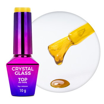 Kolorowy top bez przemywania top no wipe Crystal Glass Molly Nails Yellow HEMA/Di-HEMA Free 10g