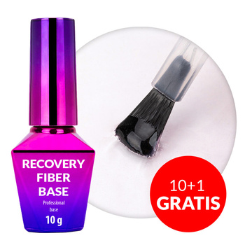 10+1gratis Baza hybrydowa Recovery Fiber Base Molly Nails Clear Pink 10g