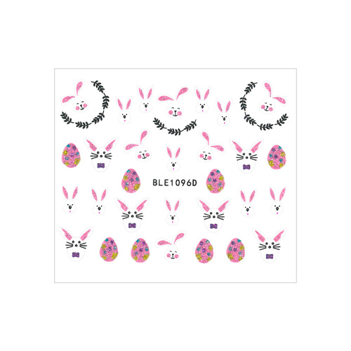 Naklejki do paznokci 3D samoprzylepne brokatowe wielkanocne BLE 1096D