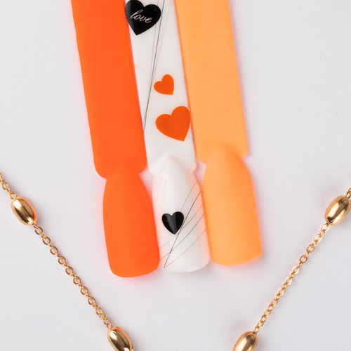 Naklejki do paznokci cienkie samoprzylepne serduszka Z-D4214 orange pomarańczowe