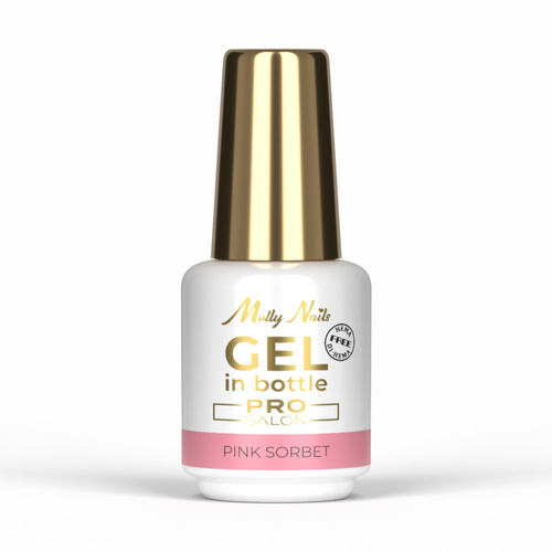 10+1gratis Żel budujący w butelce z pędzelkiem Gel in Bottle Molly Nails Pro Salon Pink Sorbet HEMA/Di-HEMA Free 15g