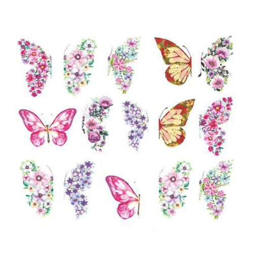 Naklejki wodne do paznokci motyle BN-2566