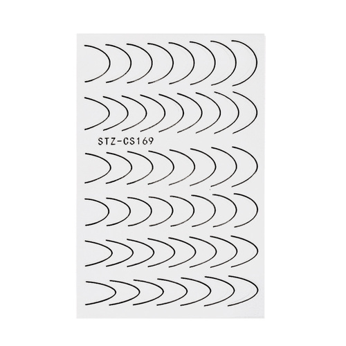 Naklejki samoprzylepne na paznokcie/ French/ Francuska linia uśmiechu 48szt black STZ-CS169