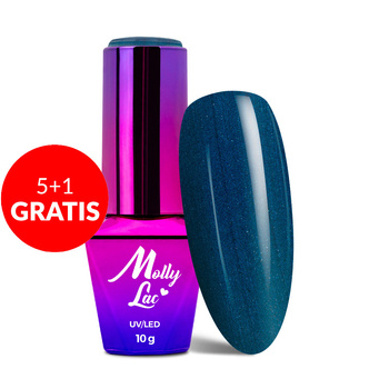 5+1gratis Lakier hybrydowy MollyLac Elite Women Glamour reflections 10g Nr 44