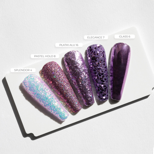 Pyłek lustrzany efekt do zdobień paznokci Glass Effect Allepaznokcie Lilac Nr 6