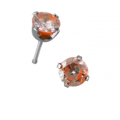 Kolczyki system 75 Cubic Zircona neon w pazurkach srebrne (7592 - 0163)