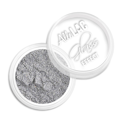 Pyłek lustrzany efekt do zdobień paznokci Glass Effect AlleLac Silver Nr 2