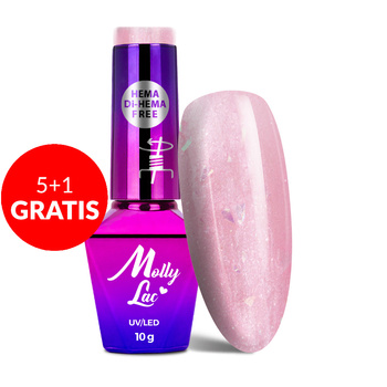 5+1gratis Lakier hybrydowy MollyLac Sparkling French Wedding mermaid HEMA/Di-HEMA Free 10g Nr 706