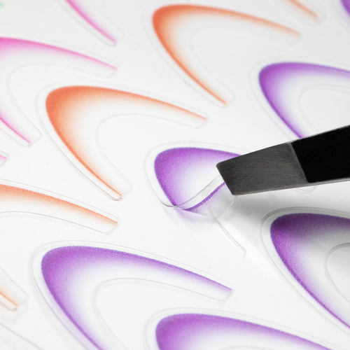 Gradientowe naklejki samoprzylepne na paznokcie/French/Ombre/Francuska linia uśmiechu 24szt. mix kolorów