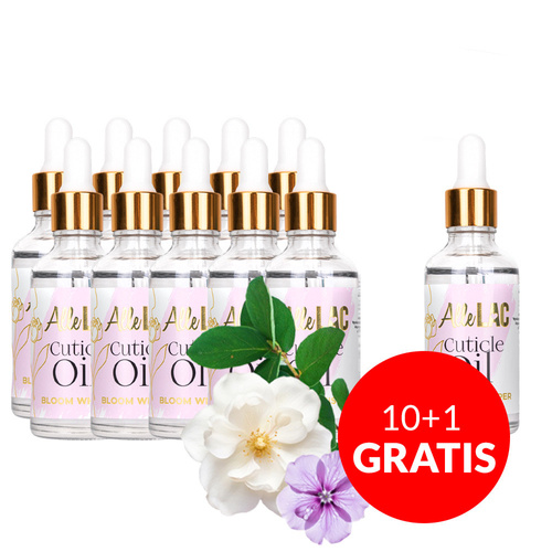 10+1gratis Oliwka do skórek z zakraplaczem AlleLac o zapachu Bloom Whisper 50 ml