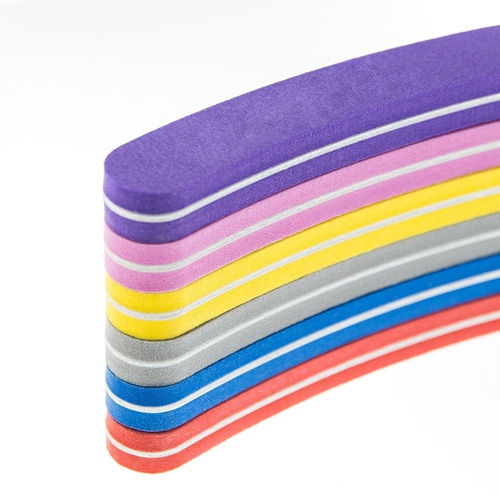 Pilnik polerka do paznokci banan gradacja 180/240 jasno różowy