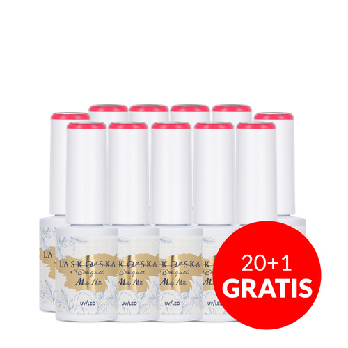 20+1gratis Lakier hybrydowy LED/UV Gel Polish Molly Nails @Bouquet by Laskovska Pomponella HEMA/Di-HEMA Free 7g