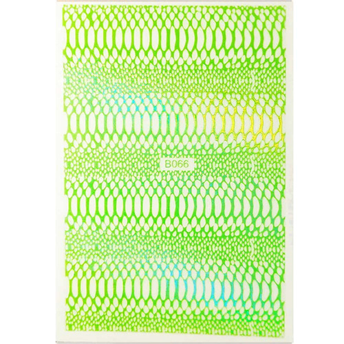 Naklejki do paznokci cienkie samoprzylepne opalizujące skóra węża Snake Skin zielone