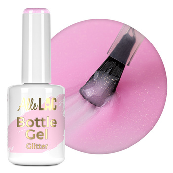 Żel do paznokci w butelce z pędzelkiem Bottle Gel Glitter AlleLac Lily Glimmer 15g