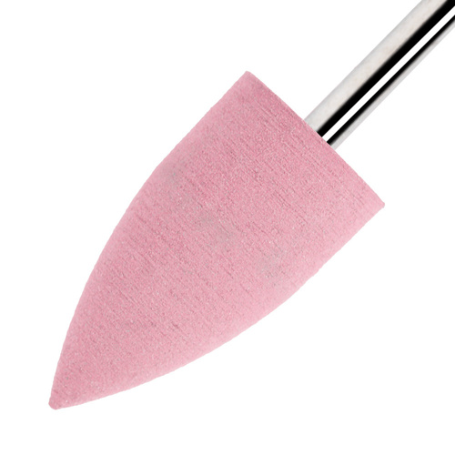 Frez gumowy różowy płomieniowy srebrny trzpień G1020K