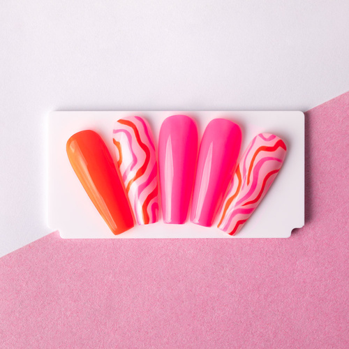 5+1gratis Lakier hybrydowy Molly Nails Fancy Fashion Splash Of Pink Neon HEMA/Di-HEMA Free 8g Nr 332