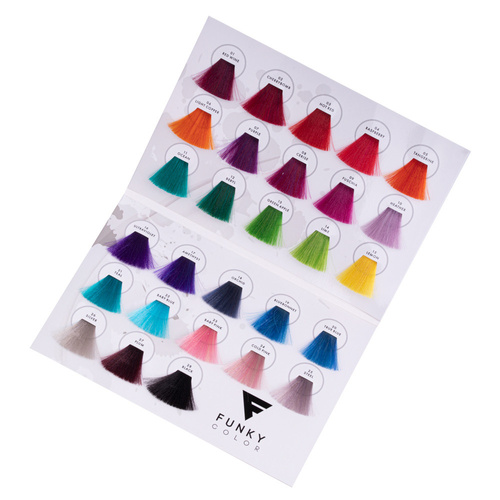 Karta paleta kolorów Funky Color odżywki do półtrwałej koloryzacji włosów w kremie