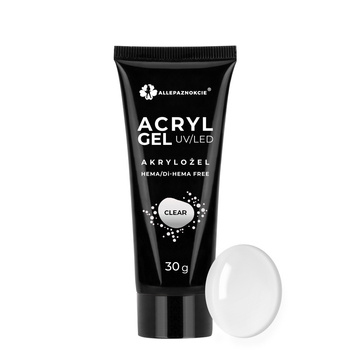 Acryl Gel akrylożel Allepaznokcie HEMA/Di-HEMA Free Clear 30g