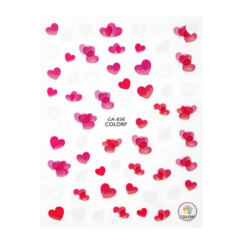 Naklejki do paznokci samoprzylepne walentynkowe serca CA-856