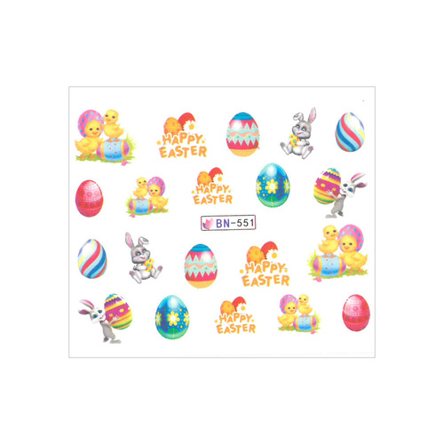 Naklejki wodne do paznokci wielkanocne BN-551