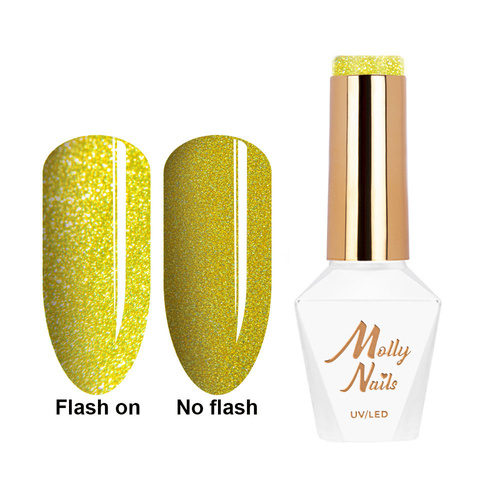 5+1gratis Lakier hybrydowy Molly Nails Flashing Lights Neon Endless Sun HEMA/Di-HEMA Free 8g Nr 640