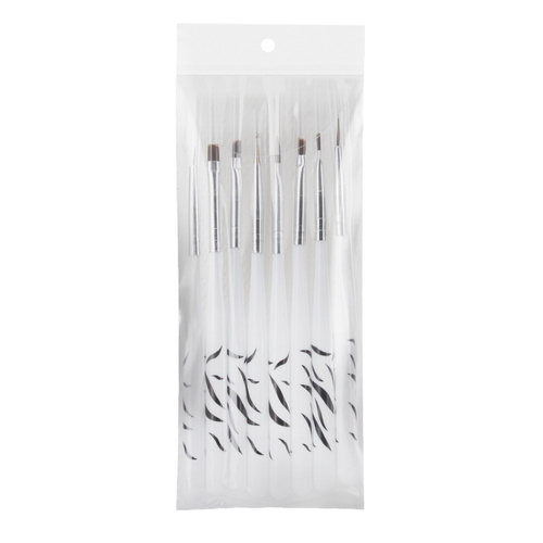 Zestaw pędzli do zdobień żelu sonda zebra 8 szt
