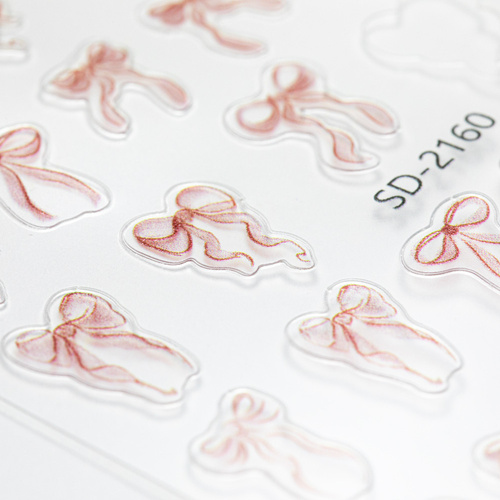 Naklejki do paznokci 5D samoprzylepne kokardki czerwone SD-2160