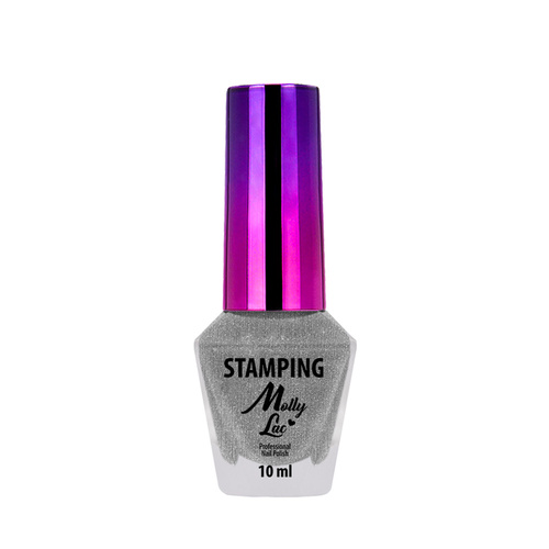 Lakier do stempli i stampingu MollyLac srebrny 10ml Nr 3
