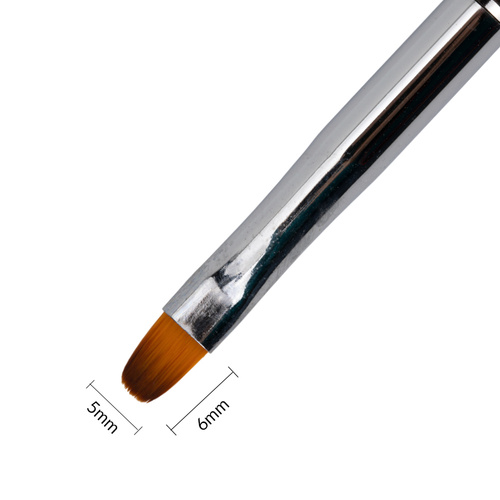 Pędzelek do żelu owalny metalowy No Name Nr 4