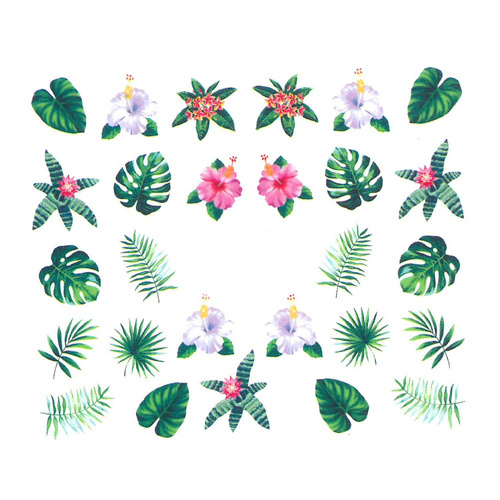 Naklejki wodne do paznokci rośliny BN-1409