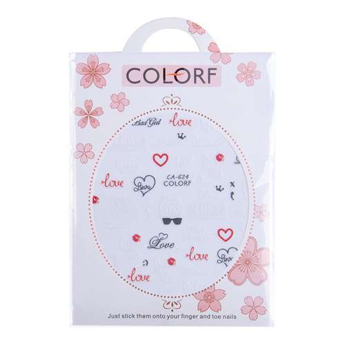 Naklejki do paznokci cienkie samoprzylepne walentynkowe CA-624