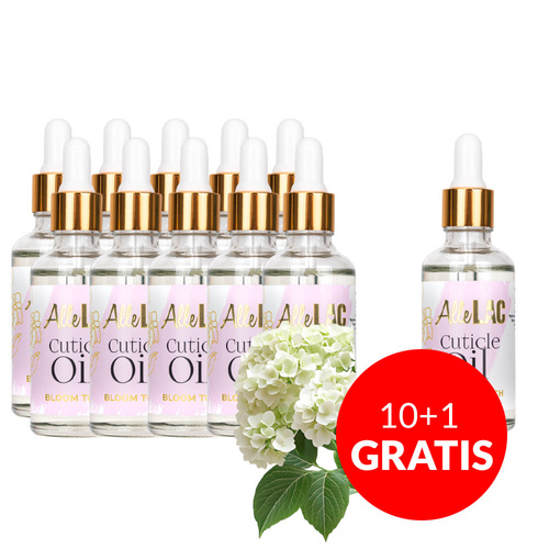 10+1gratis Oliwka do skórek z zakraplaczem AlleLac o zapachu Bloom Touch 50 ml